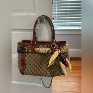Inspired Beige and Brown Shoulder Bag